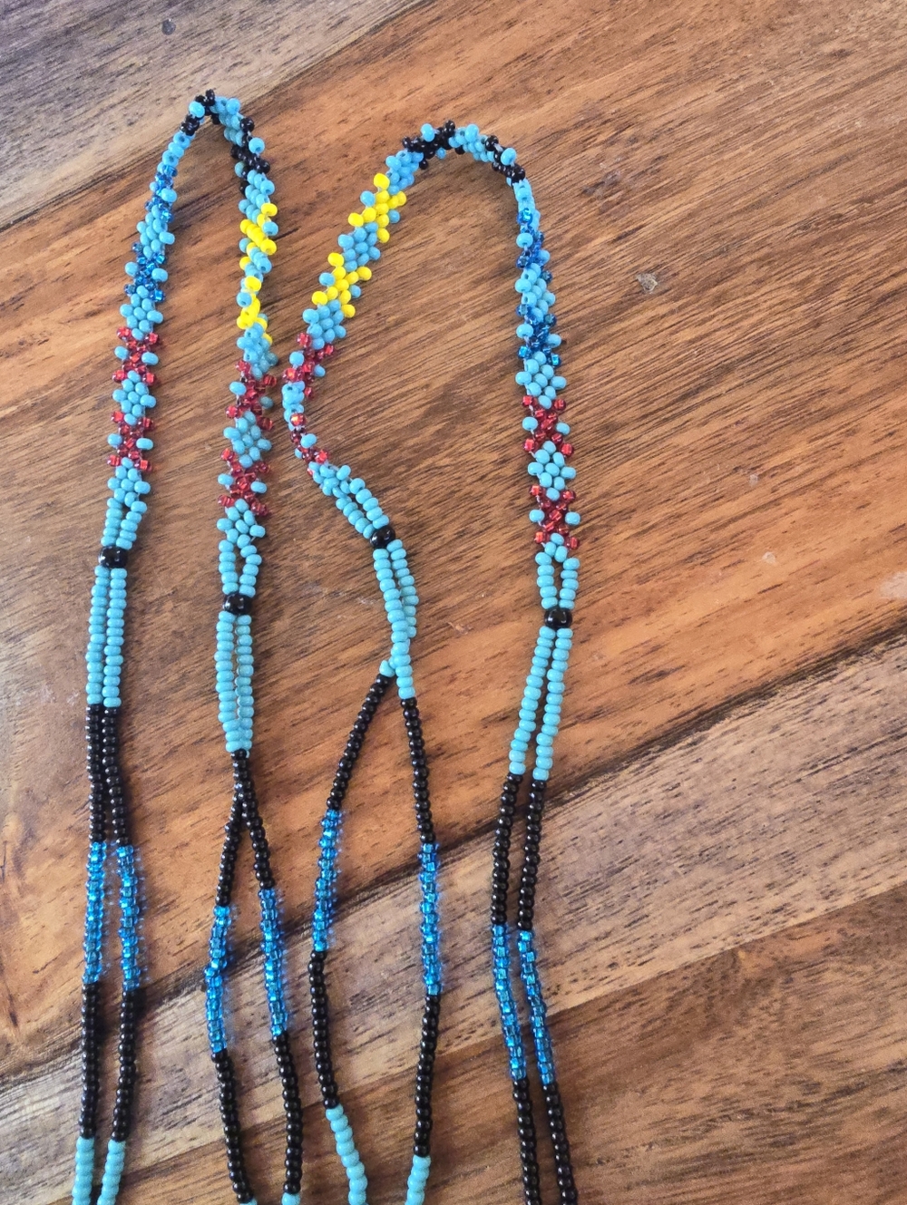 Large Modern Native-made Felt Back Beaded Thunderbird Necklace - Picture 6 of 7